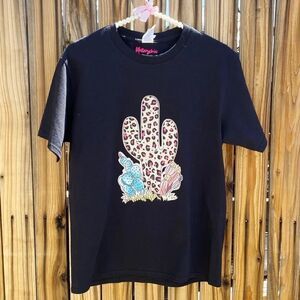 Waterschic Cheetah Cactus Short Sleeve Shirt Black Size Small